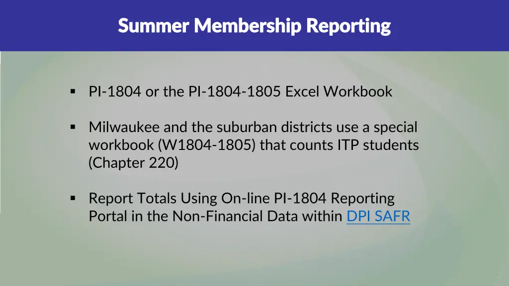 summer membership reporting summer membership