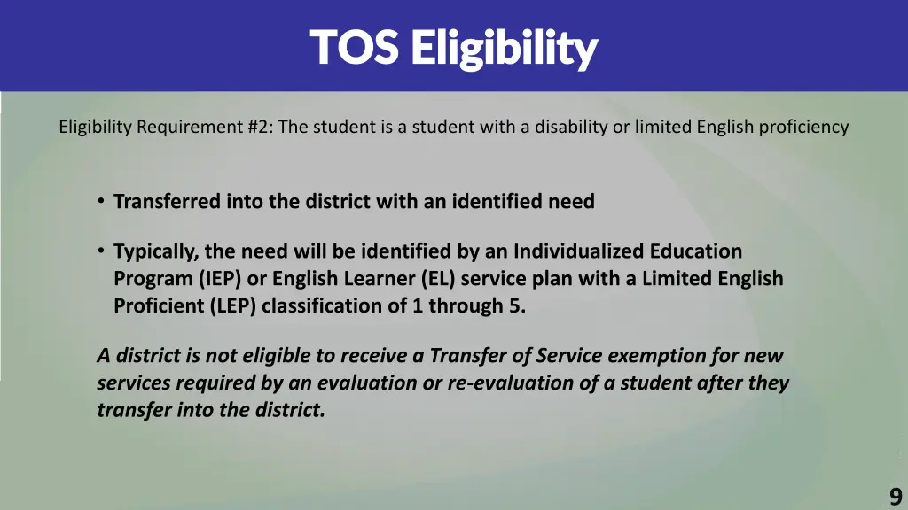 tos eligibility tos eligibility 3