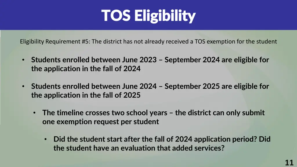 tos eligibility tos eligibility 5