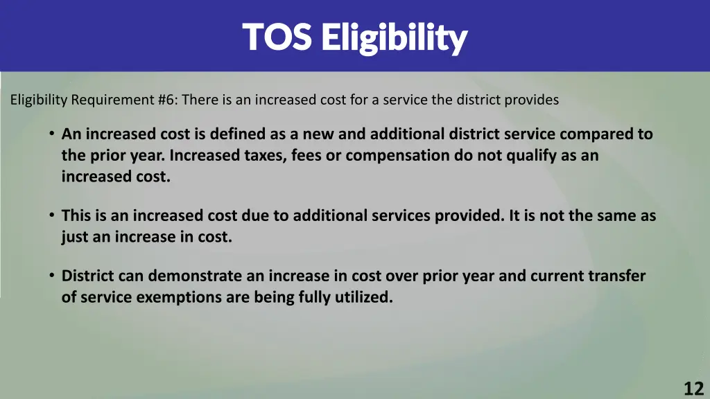tos eligibility tos eligibility 6