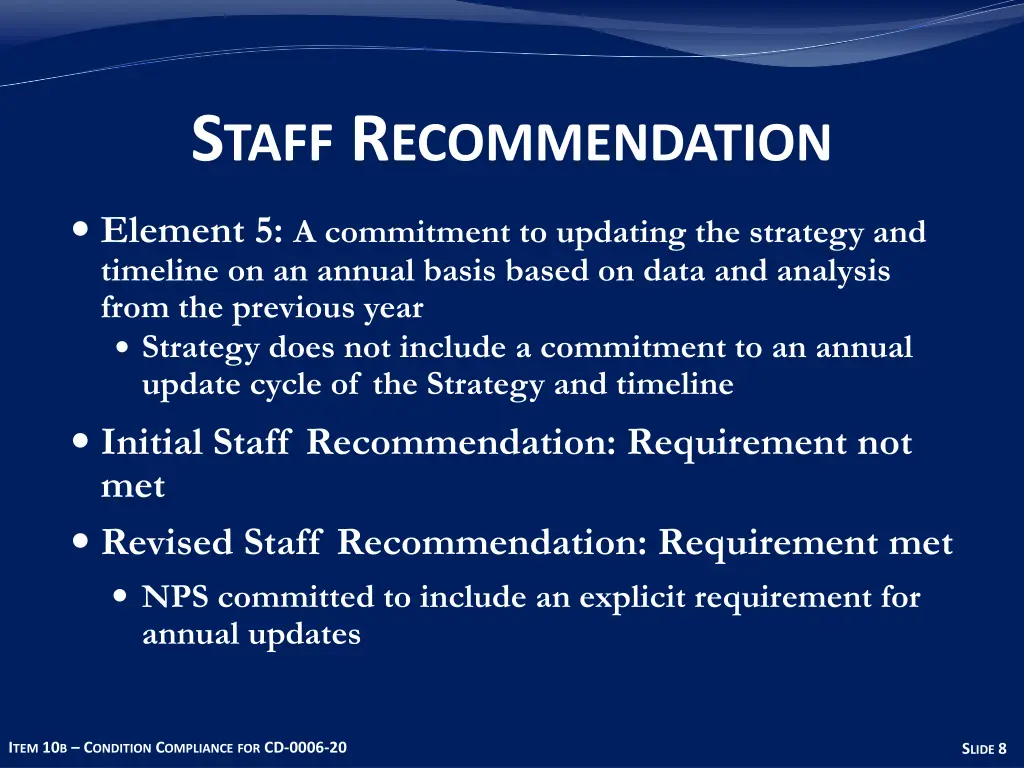 s taff r ecommendation 3