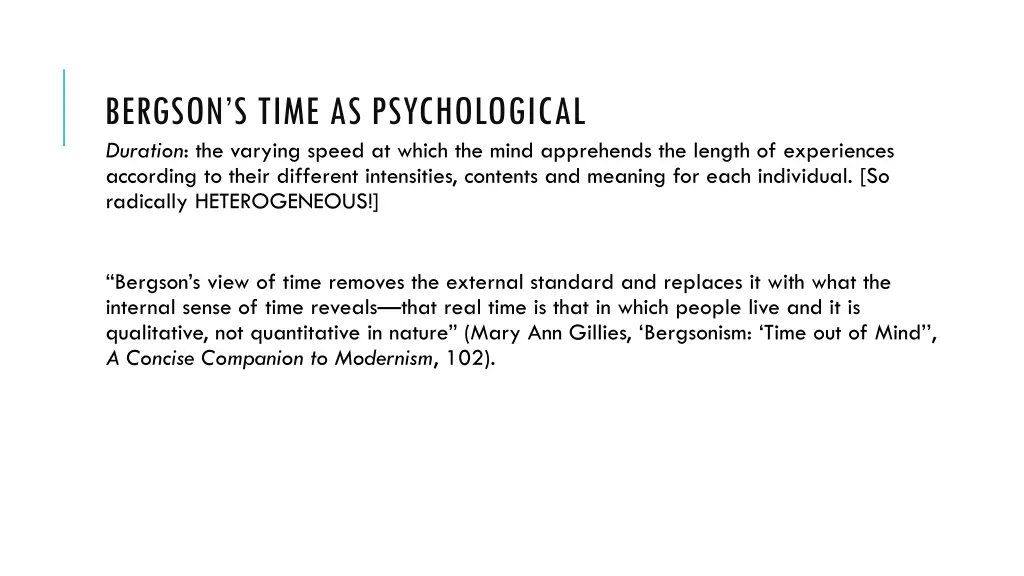 bergson s time as psychological duration