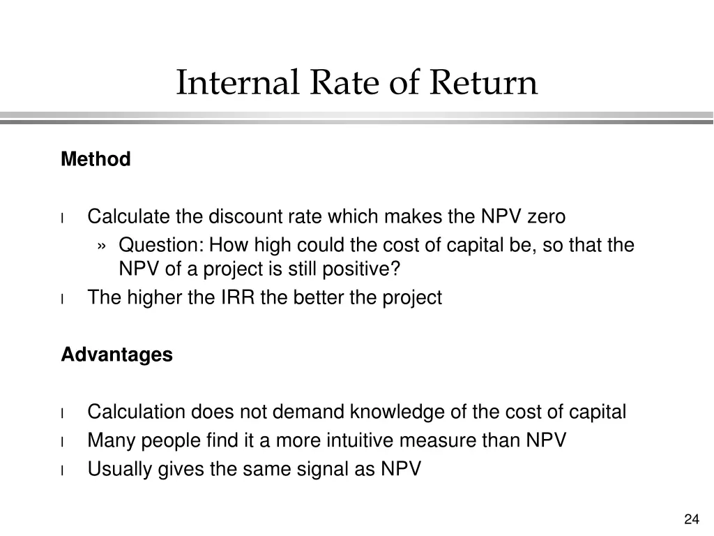 internal rate of return