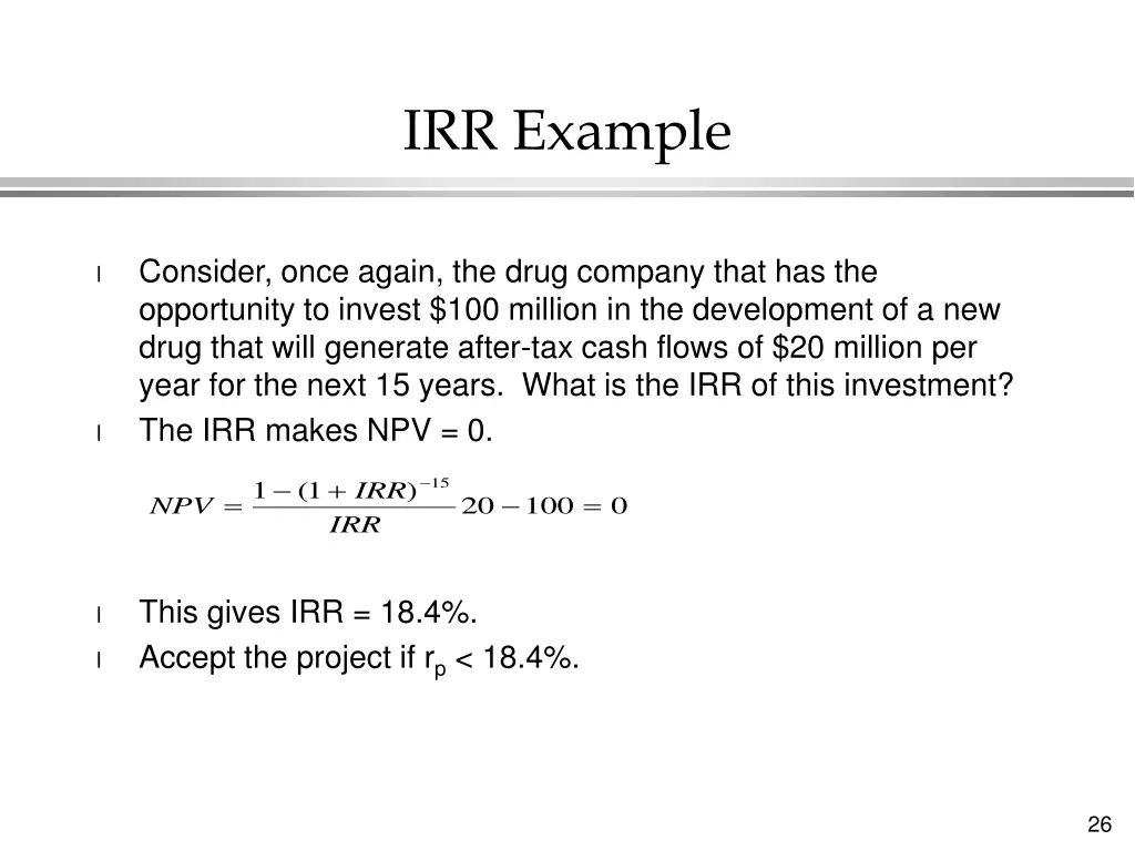 irr example