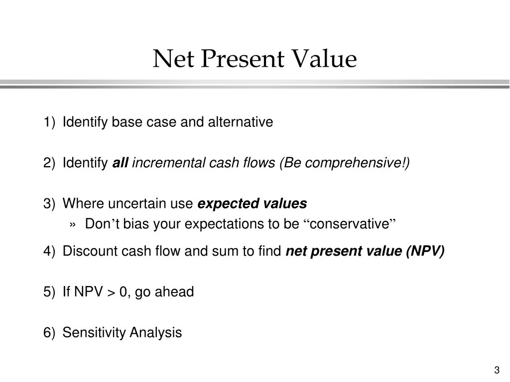 net present value