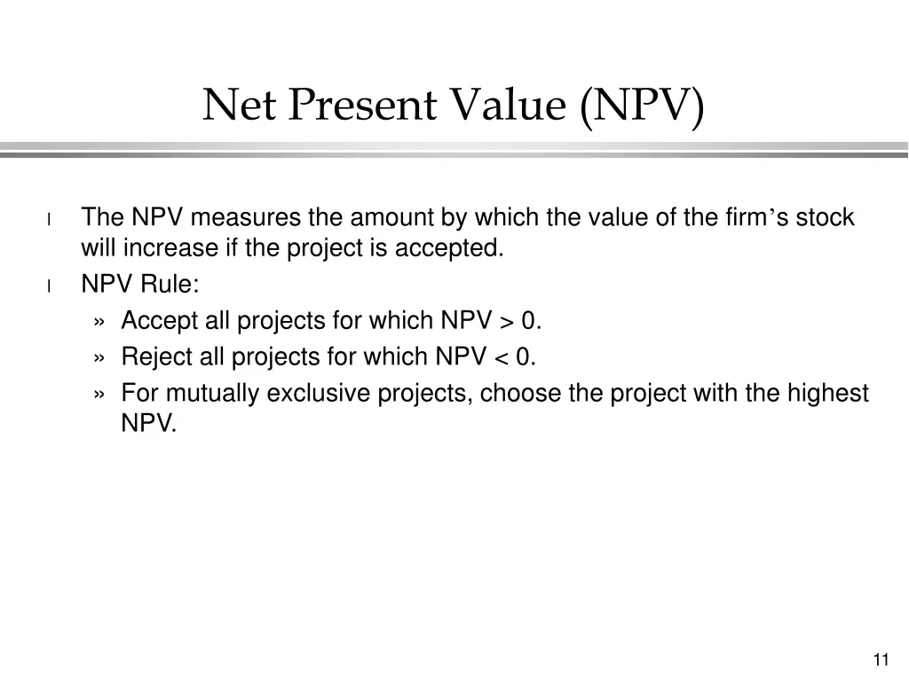 net present value npv