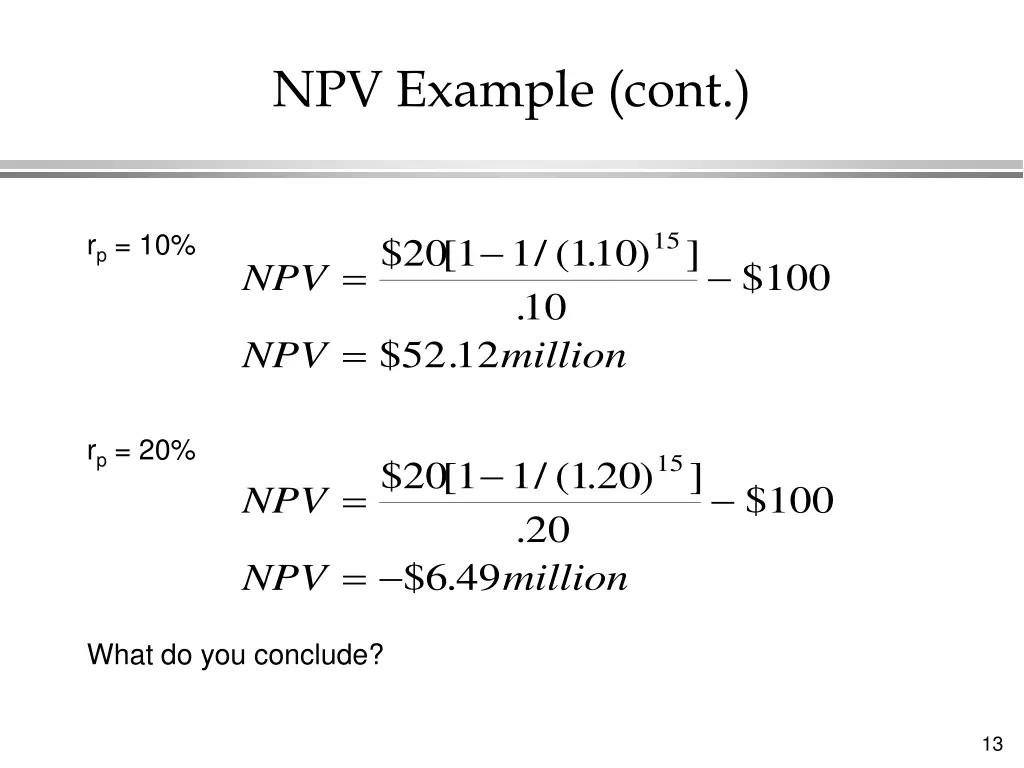 npv example cont