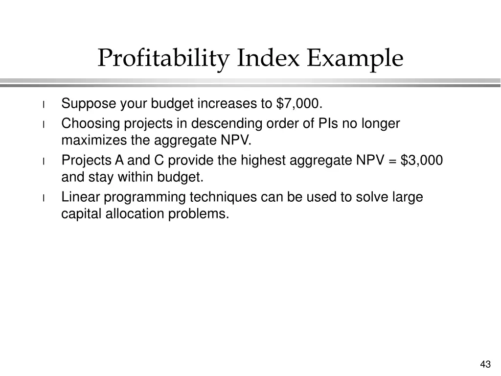 profitability index example 1