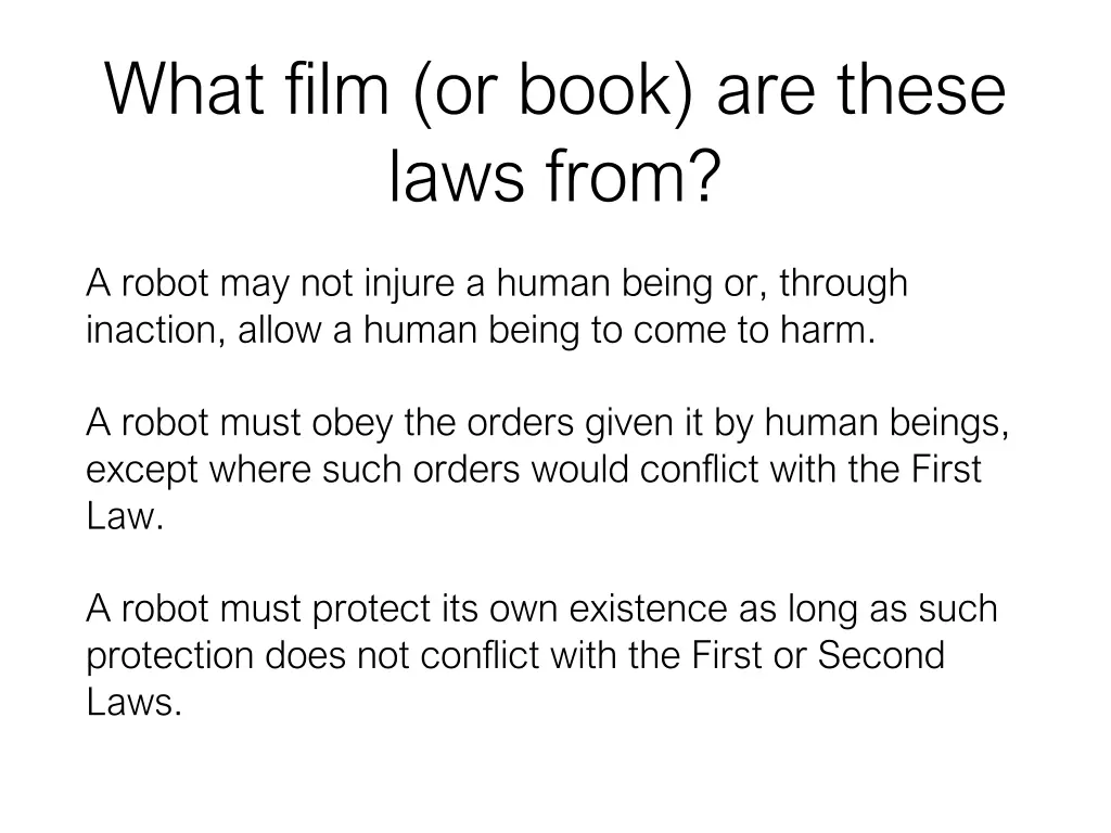 what film or book are these laws from