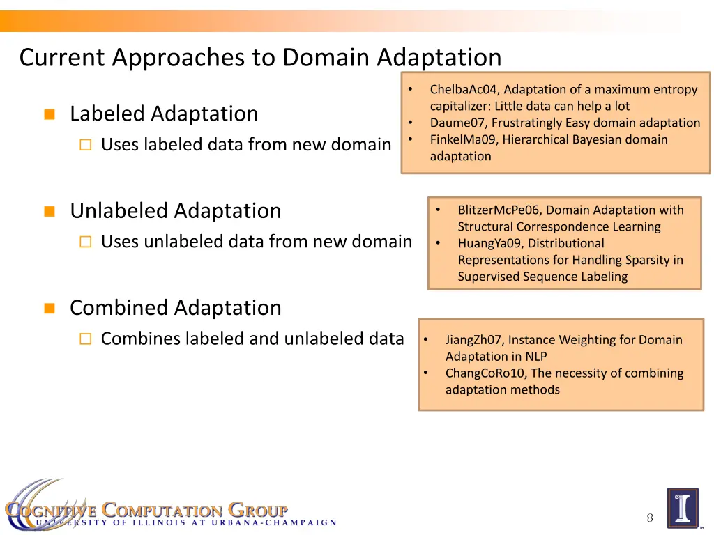 current approaches to domain adaptation