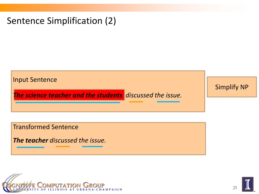 sentence simplification 2