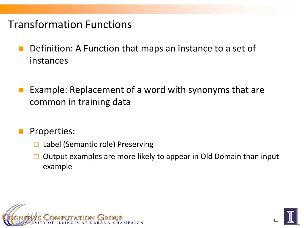 transformation functions