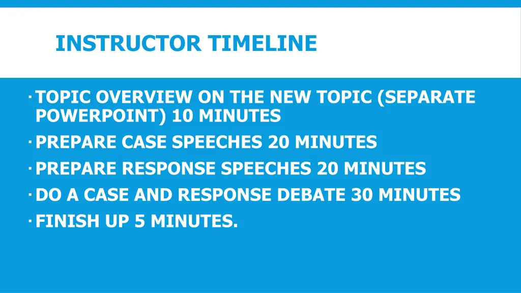 instructor timeline