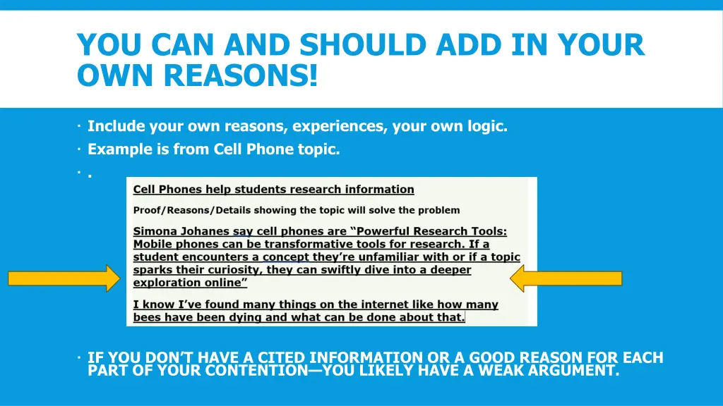 you can and should add in your own reasons