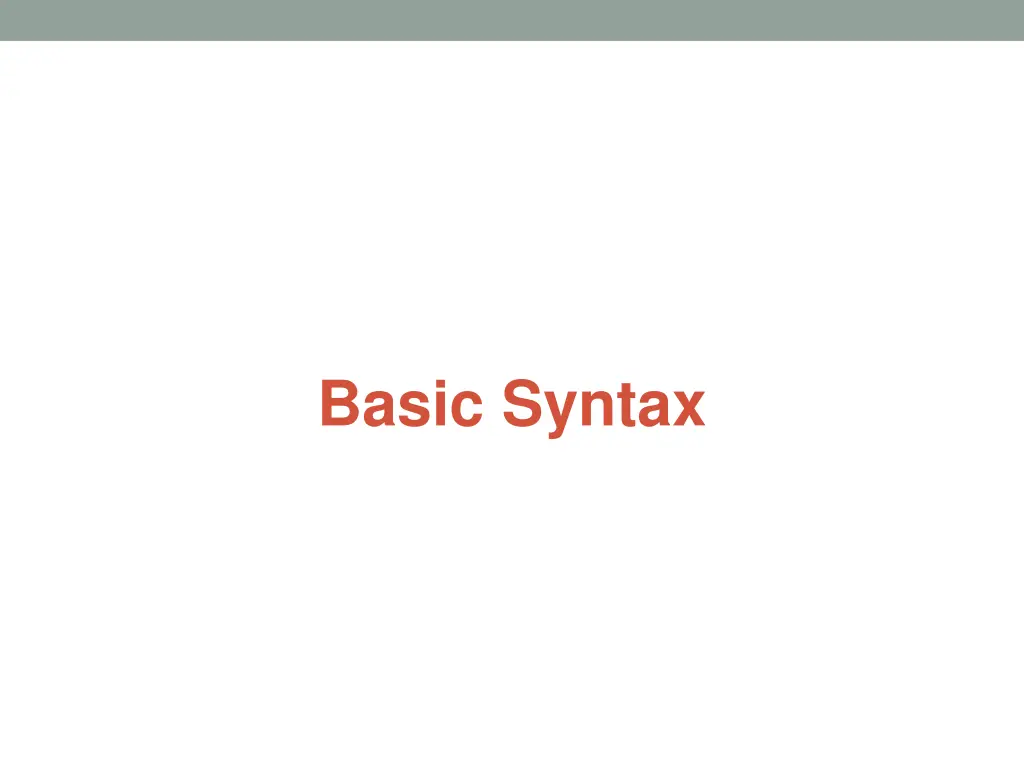 basic syntax
