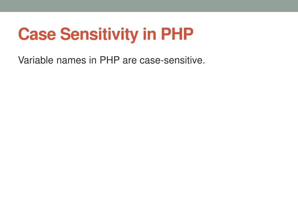 case sensitivity in php