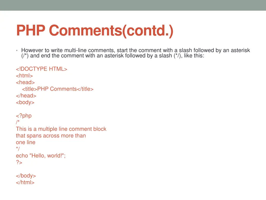 php comments contd 1