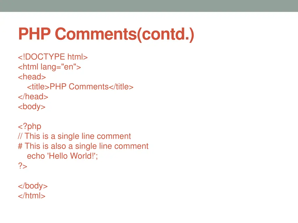 php comments contd