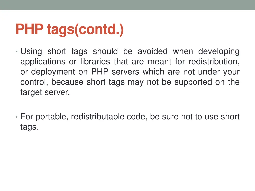 php tags contd