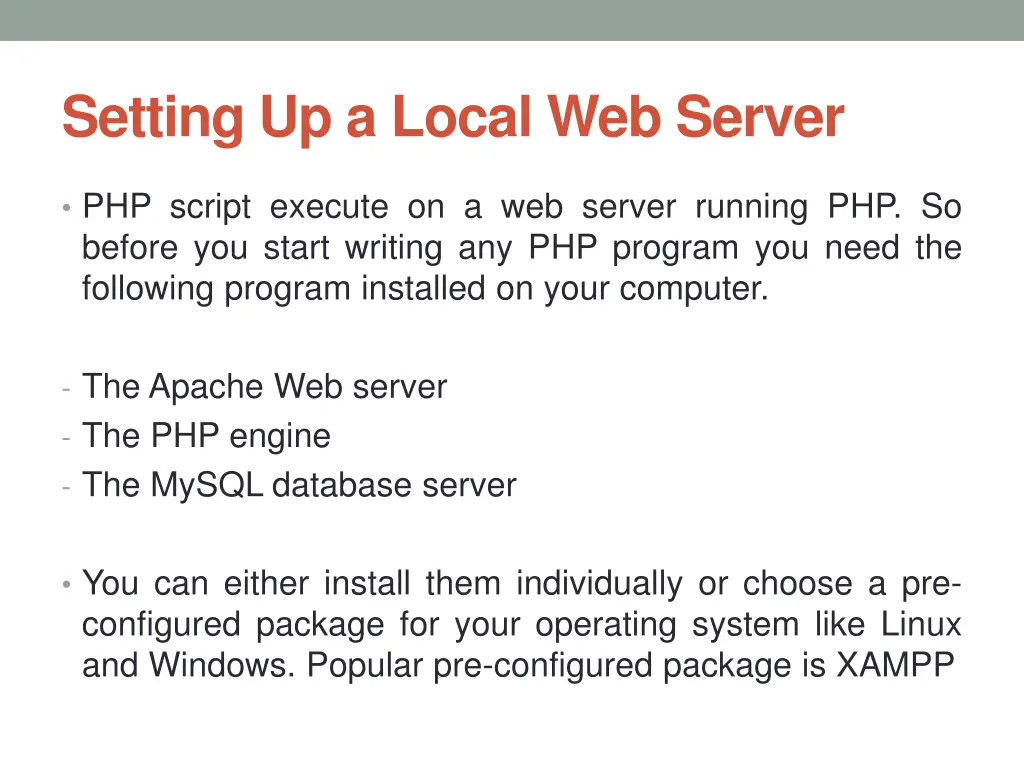 setting up a local web server