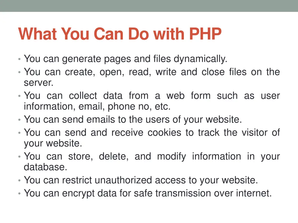 what you can do with php