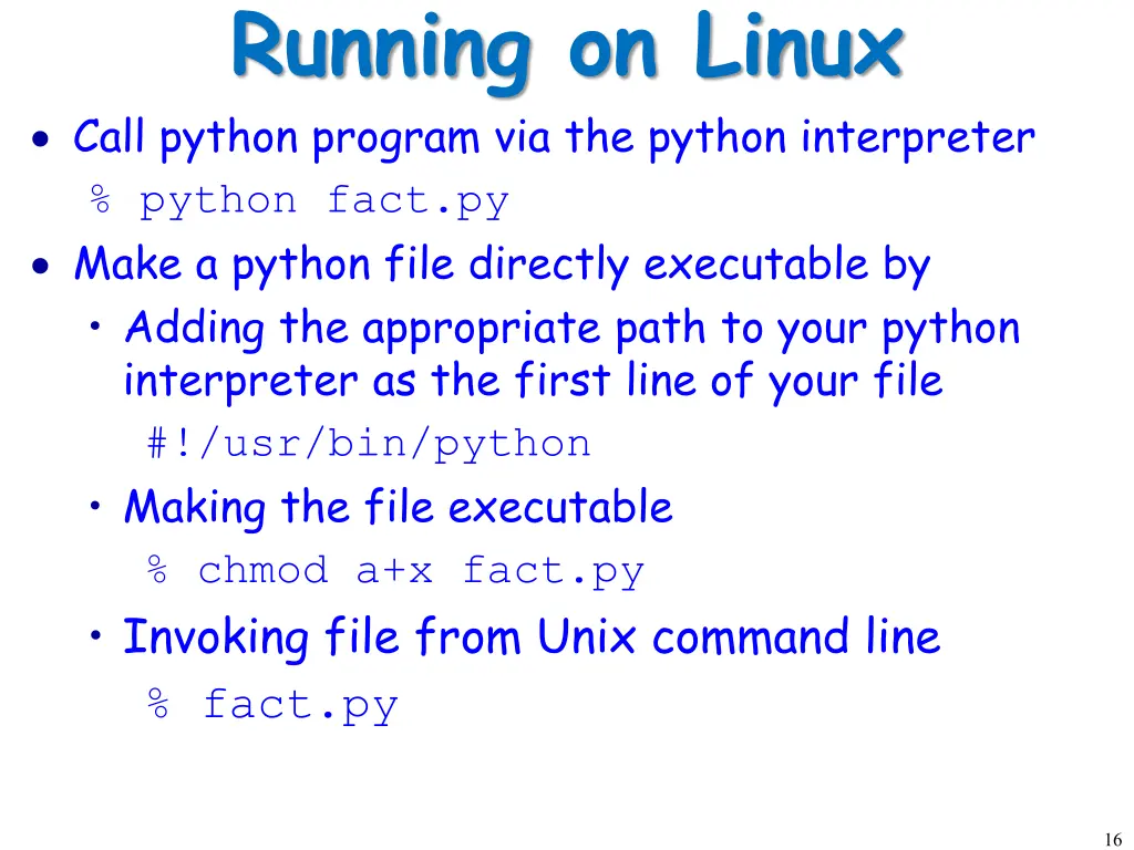running on linux 1