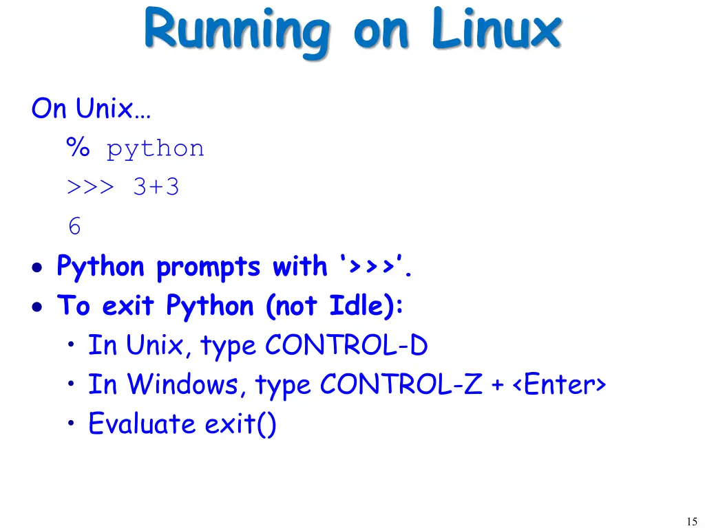running on linux