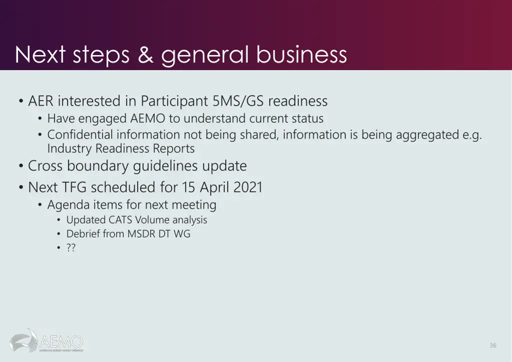 next steps general business