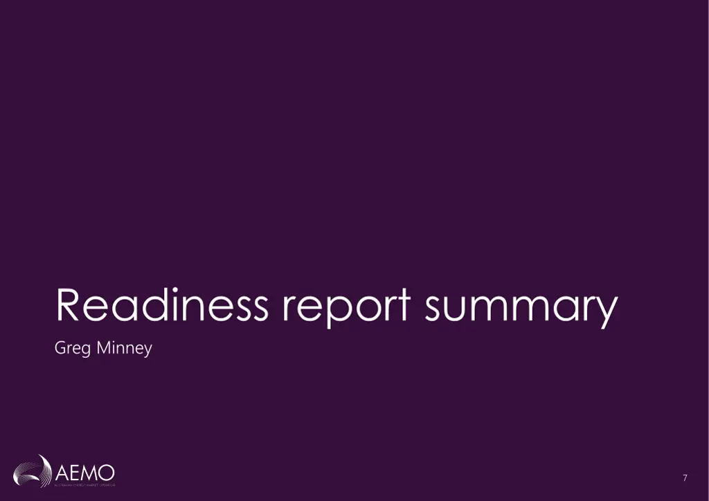readiness report summary greg minney