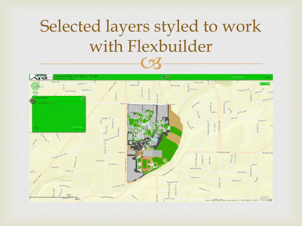 selected layers styled to work with flexbuilder