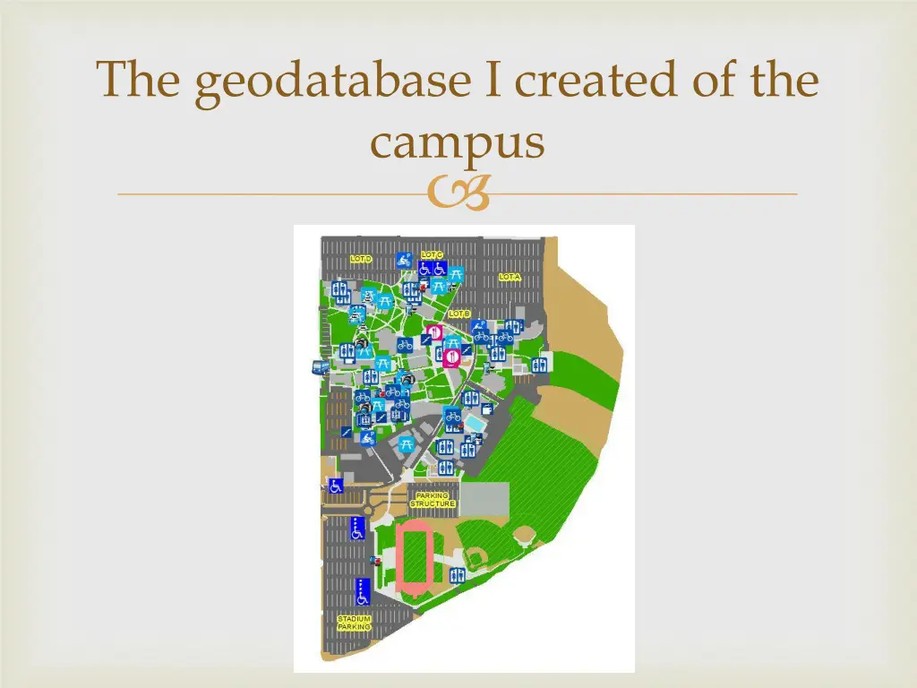 the geodatabase i created of the campus