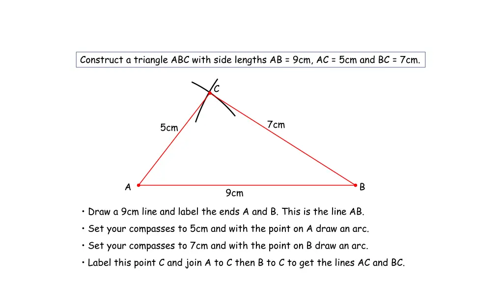 construct a triangle abc with side lengths