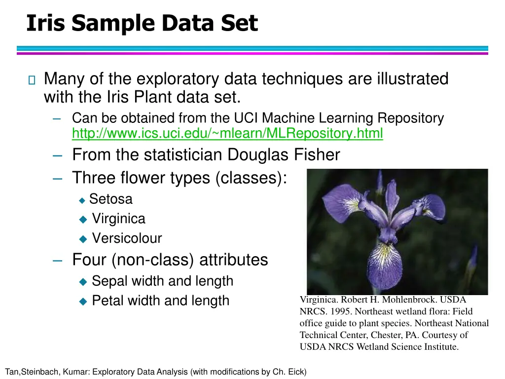 iris sample data set