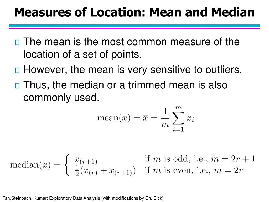 measures of location mean and median