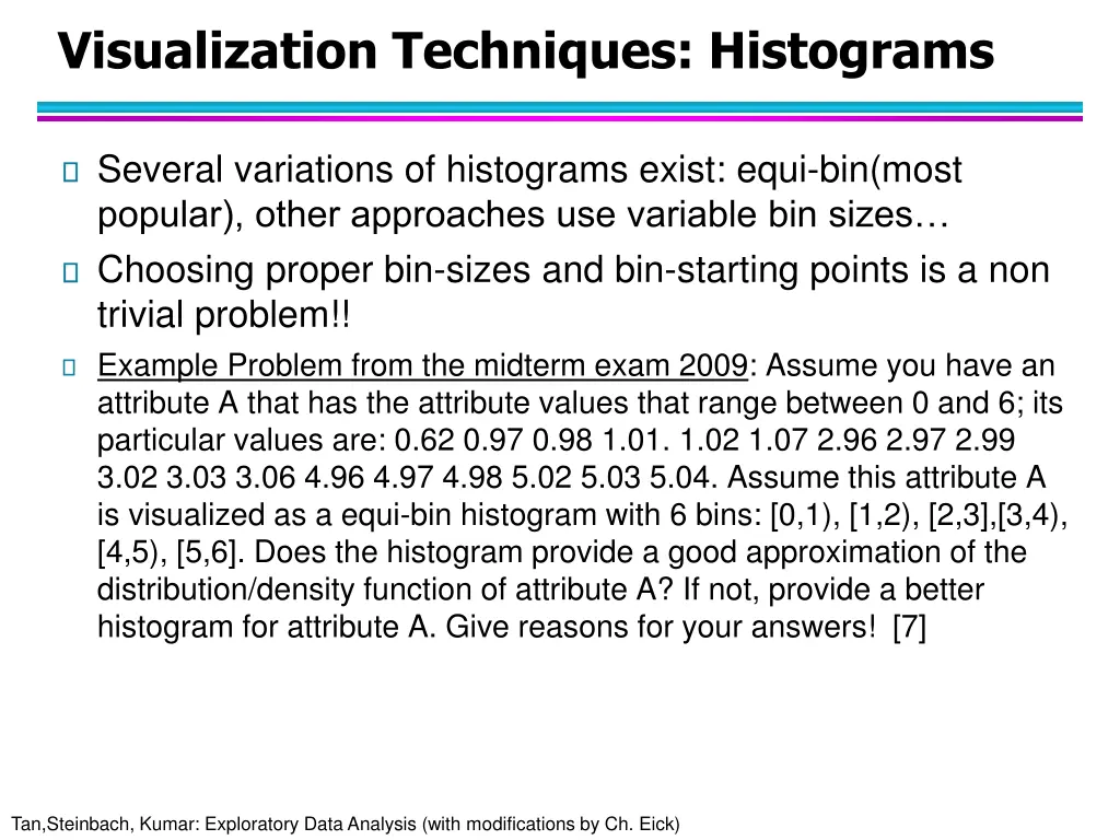 visualization techniques histograms 1