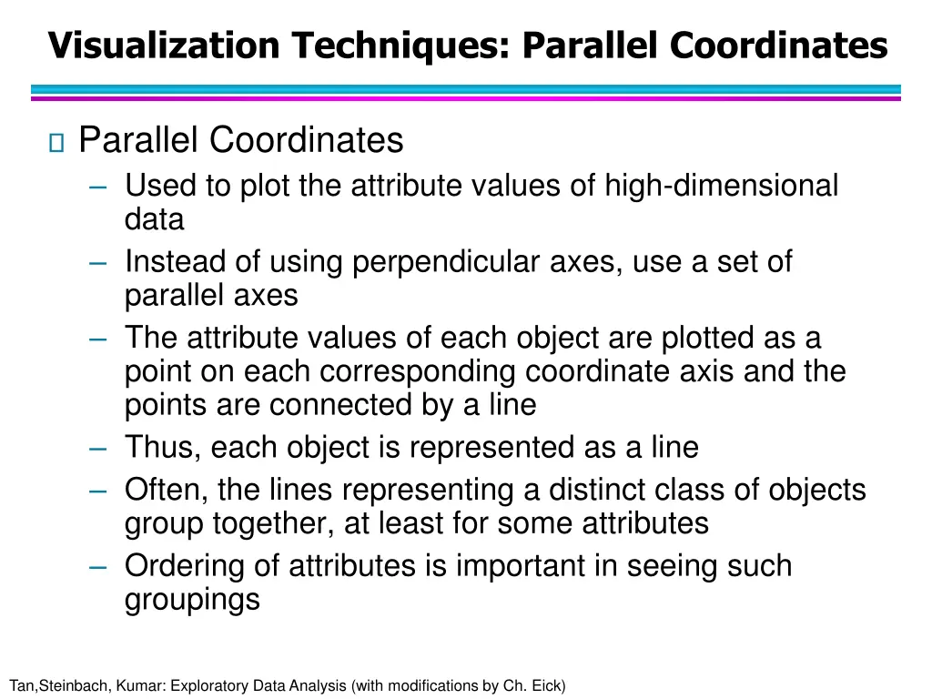 visualization techniques parallel coordinates