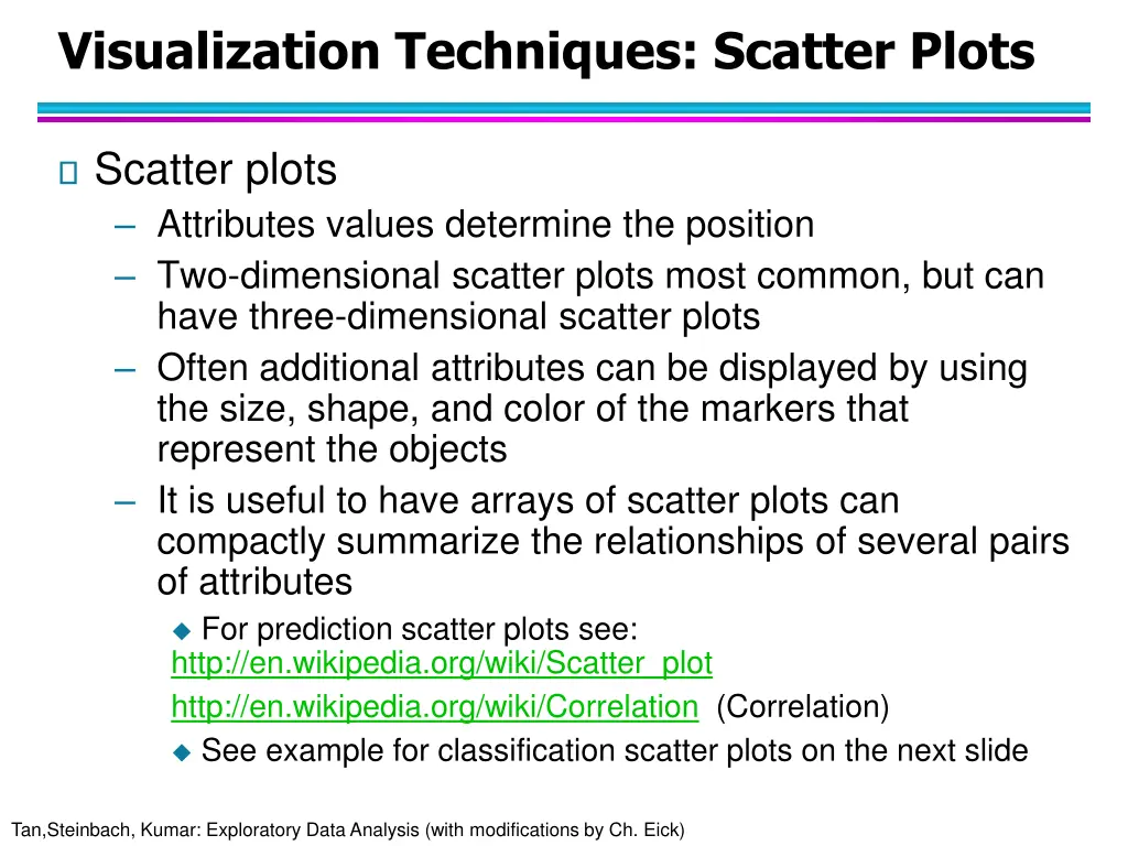 visualization techniques scatter plots