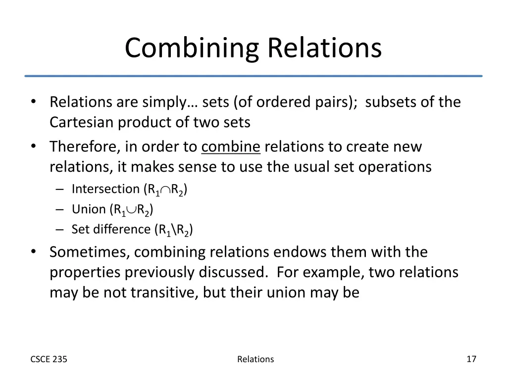 combining relations