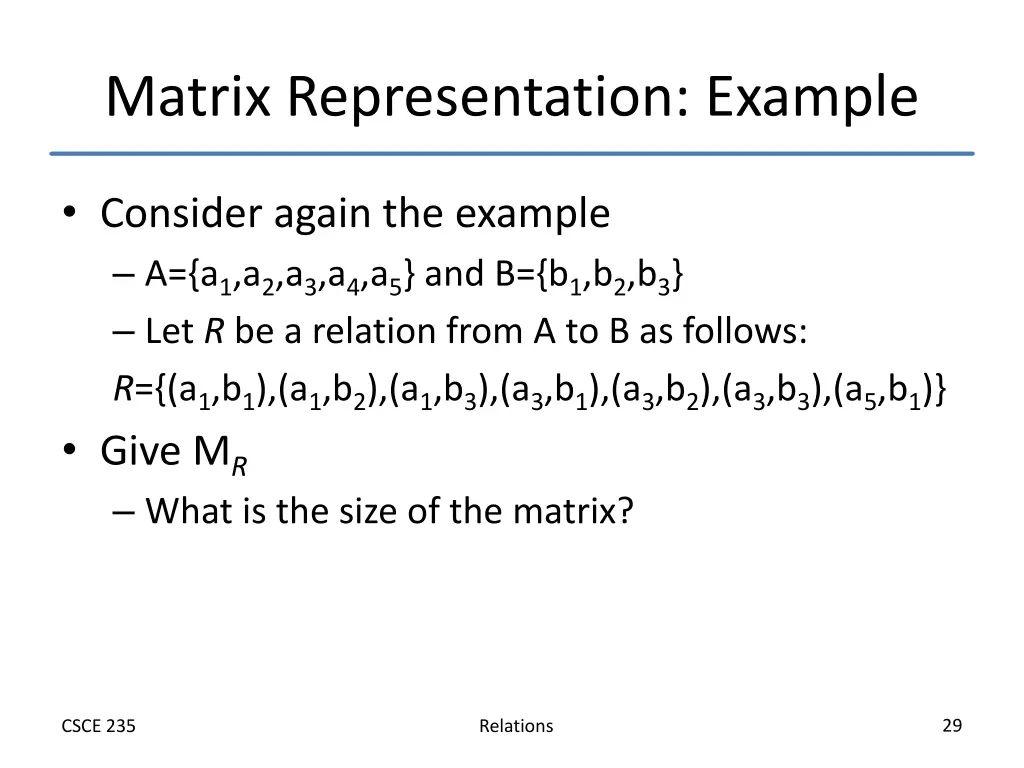 matrix representation example
