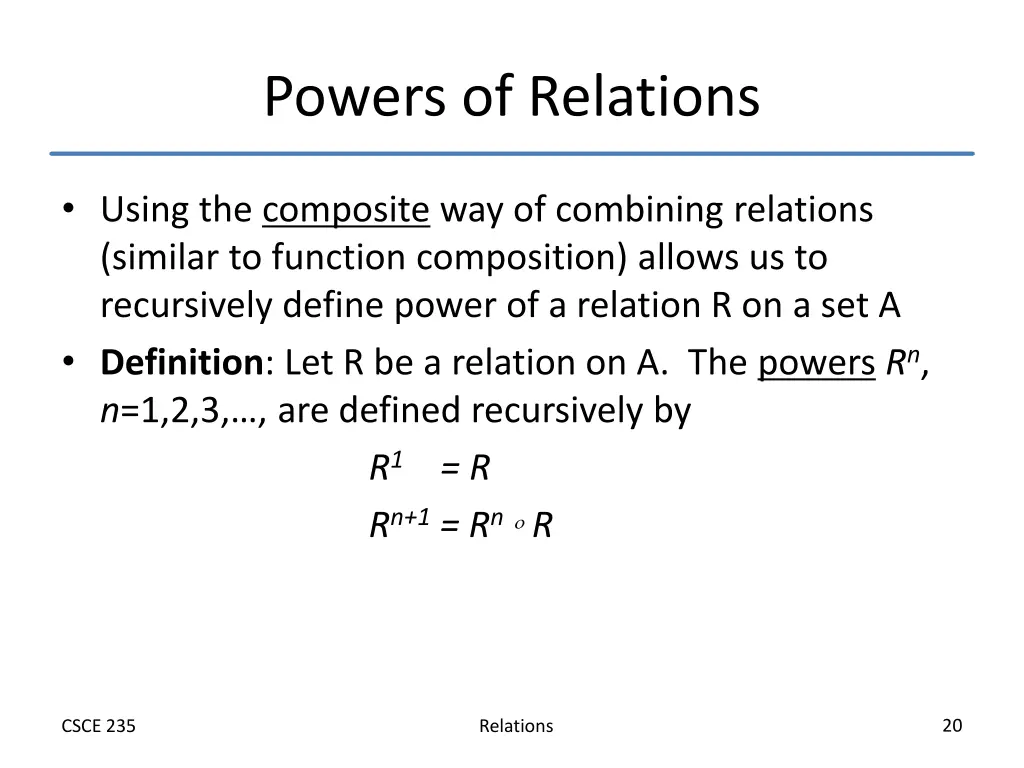 powers of relations