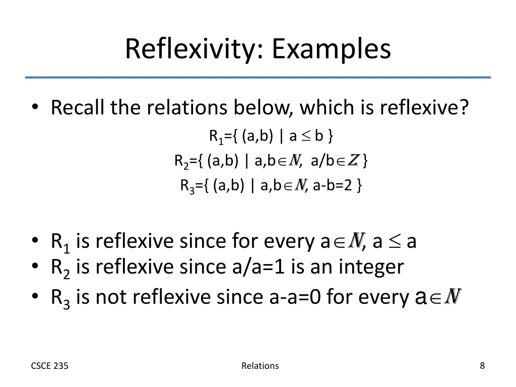 reflexivity examples