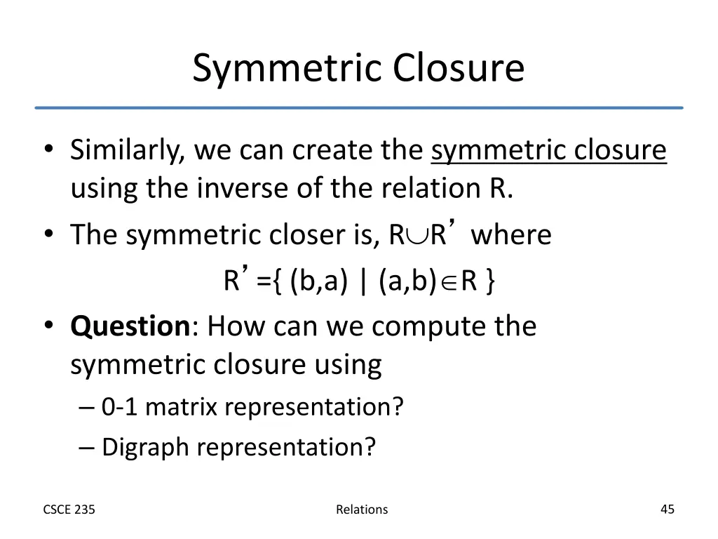symmetric closure