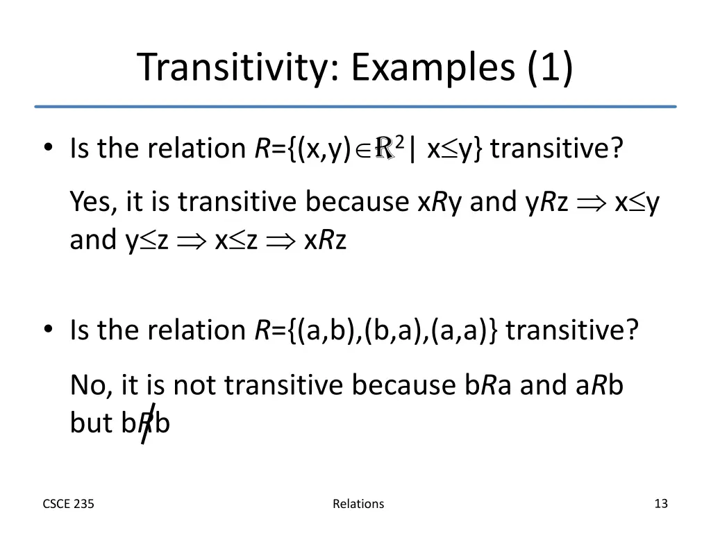 transitivity examples 1