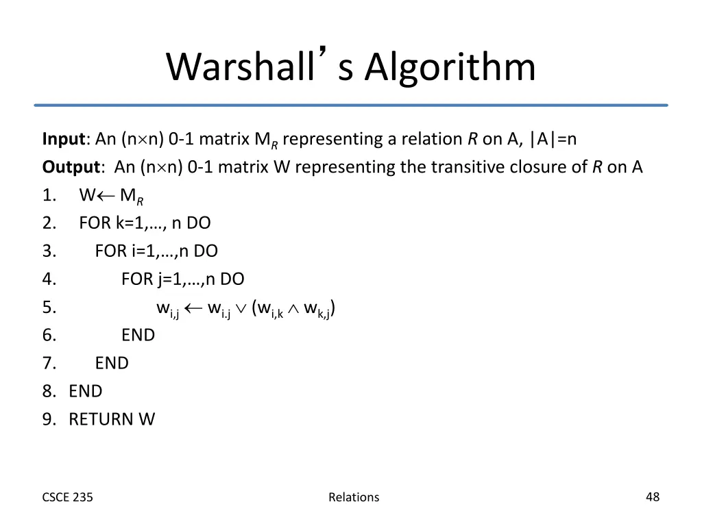 warshall s algorithm