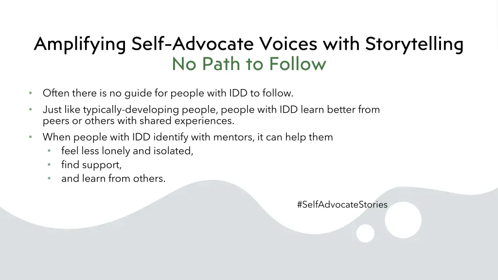 amplifying self advocate voices with storytelling