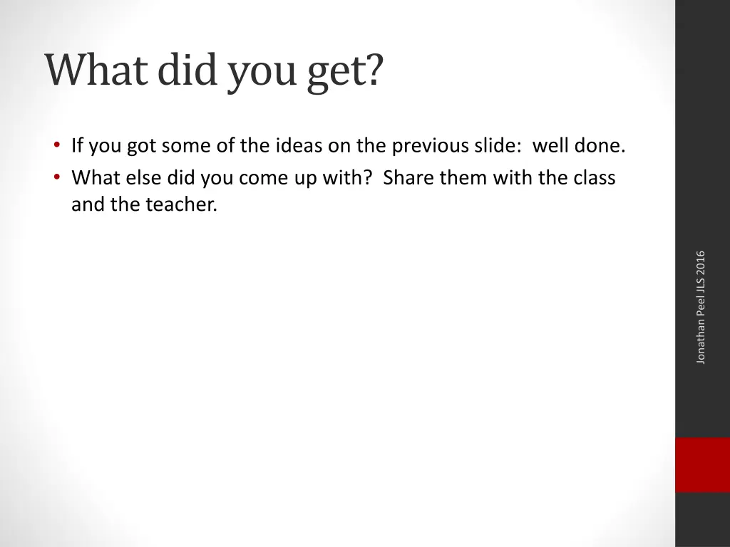 what did you get