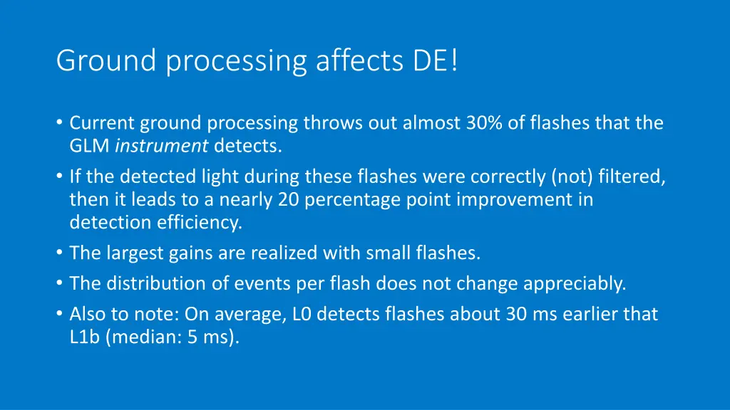 ground processing affects de