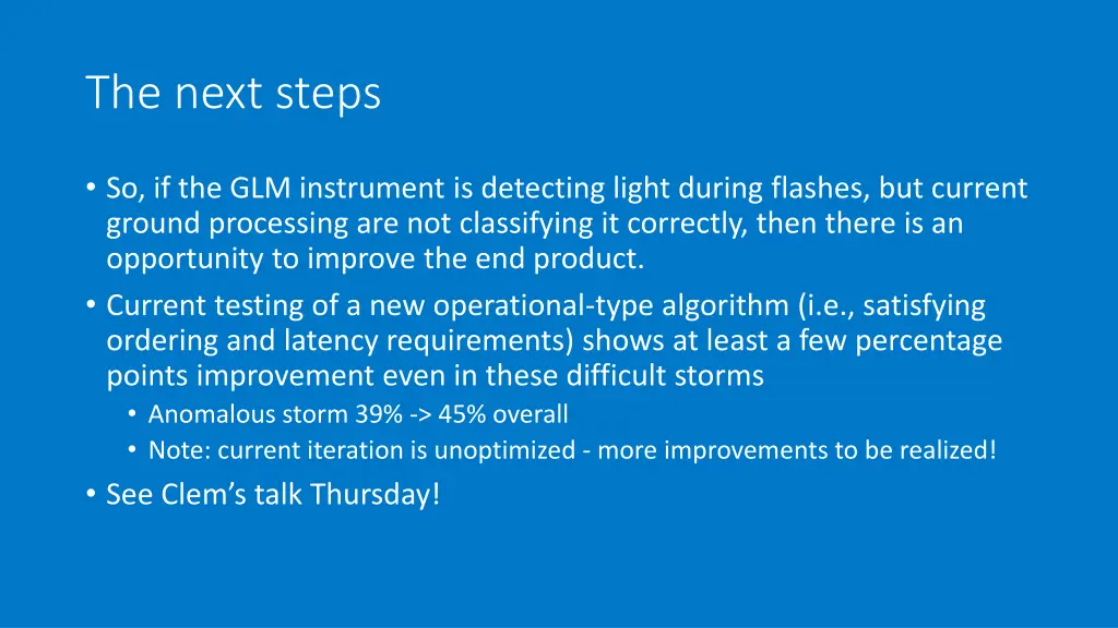 the next steps