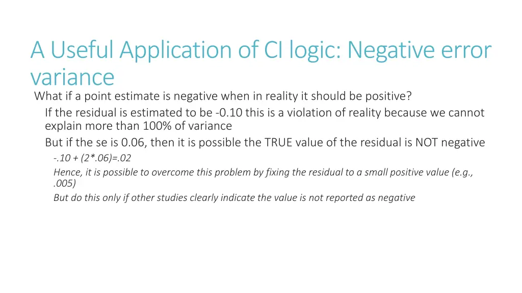 a useful application of ci logic negative error