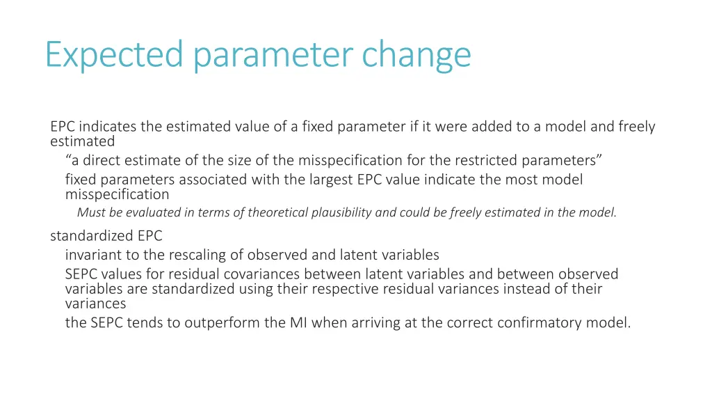 expected parameter change
